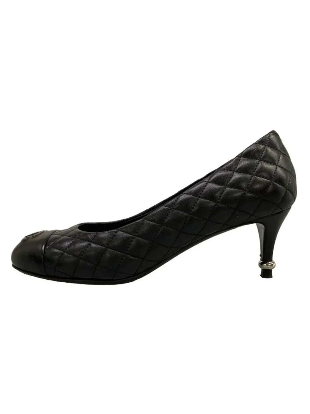 Chanel Pumps C Black Quilted CC Logo Lambskin Heels